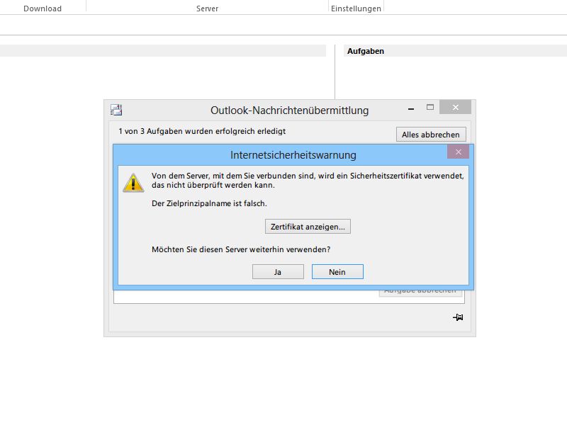 Outlook 2013 Zielprinzipalname Ist Falsch Gmx