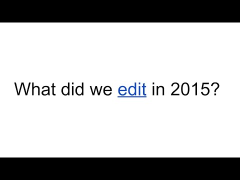 Wikipedia 2015: A year of edits
