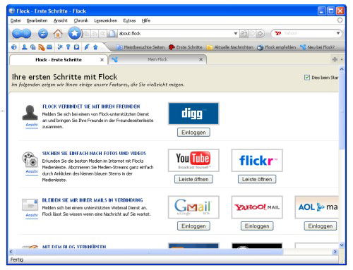 Flock – Der Browser speziell für Communitys und soziale Netzwerke