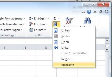 Excel ab 2007: Texte auf Zellen verteilen