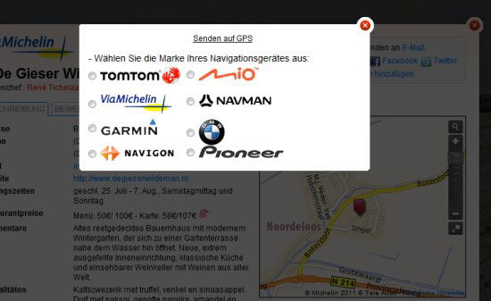 ViaMichelin: Restaurant-Adressen vom PC aufs Navi übertragen