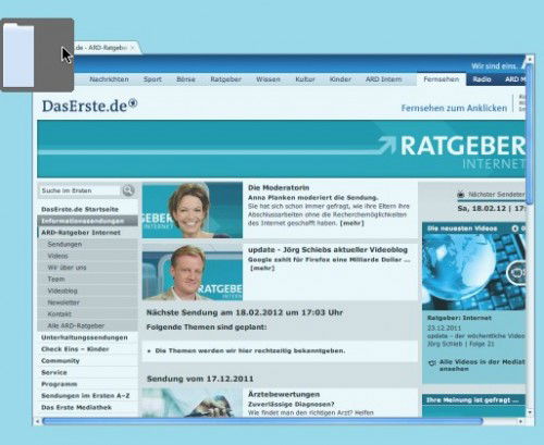 Google Chrome: Tab am Bildschirmrand andocken