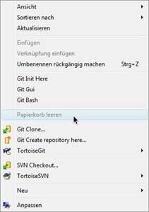 Desktop-Kontextmenü: Eintrag Papierkorb leeren