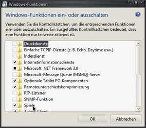 Windows-Funktionen ein- oder ausschalten
