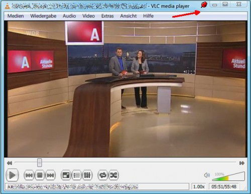 DeskPins: VLC media player angepinnt
