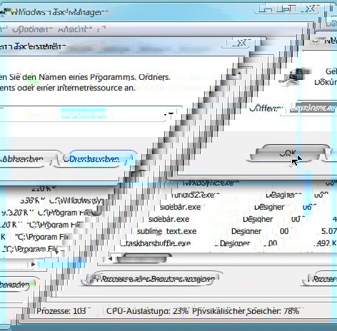 Windows-Explorer manuell neu starten