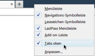 Firefox: Tabs unter die Adresszeile verschieben