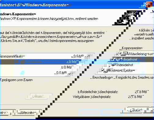 Windows XP: Komponenten hinzufügen/entfernen