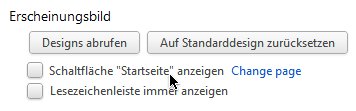Chrome: Einstellungen für den Startseiten-Knopf
