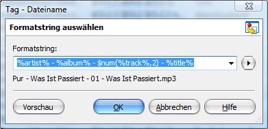 Dateien in der Musik-Sammlung laut Song-Titel um-benennen