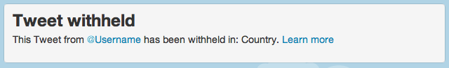 Twitter: Tweet withheld