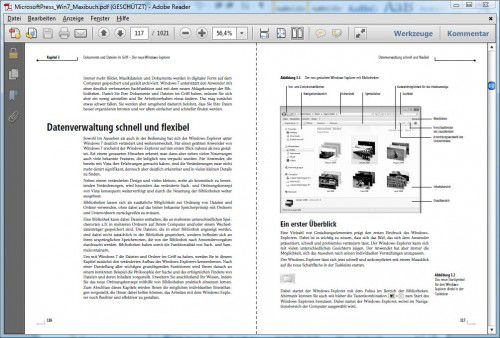 Adobe Reader: Zweiseitenansicht