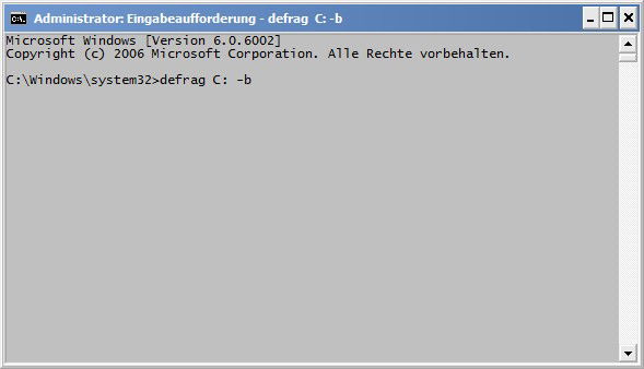 Defragmentierung der Bootdateien