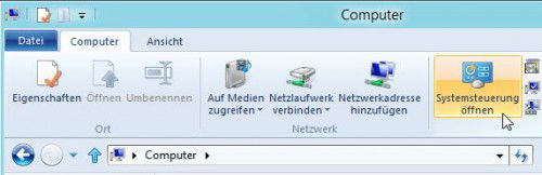 Systemsteuerung im Menüband des Windows-Explorer