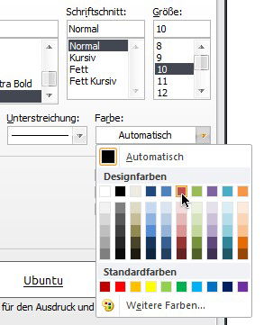 Word: Farbe für Unterstreichungen festlegen