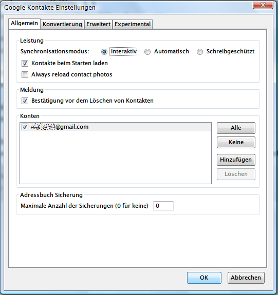 Mozilla Thunderbird: Kontakt-Liste mit Google-Kontakten abgleichen