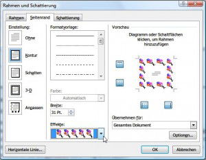 word-seitenrand-effekte
