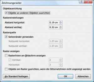 word-zeichnungsraster