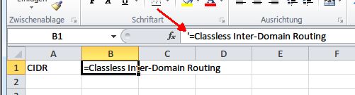 In Excel eine Zelle mit Gleichheits-Zeichen beginnen, aber ohne Formel