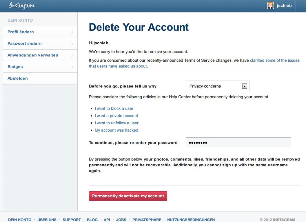 So löschen Sie Ihr Instagram-Konto - schieb.de