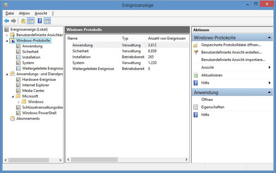 Windows-Fehler-Protokoll einsehen