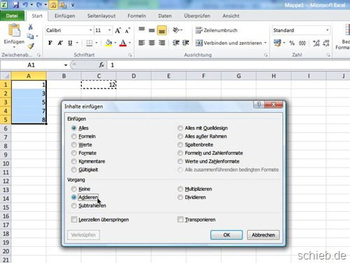excel-inhalte-einfuegen-addieren