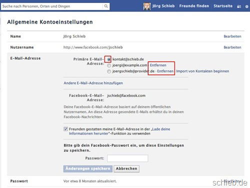 facebook-email-adressen-entfernen
