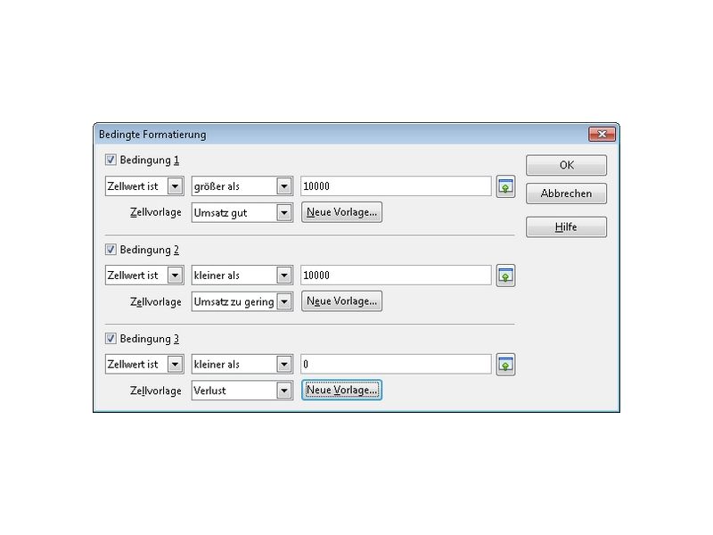 OpenOffice Calc: Zellen mit bedingter Formatierung versehen