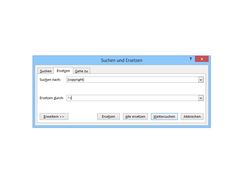 Word: Suchen und Ersetzen mit Text aus der Zwischenablage