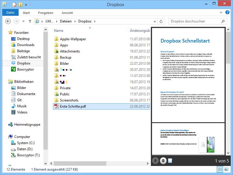 Vorschau von PDF-Dateien im Explorer anzeigen