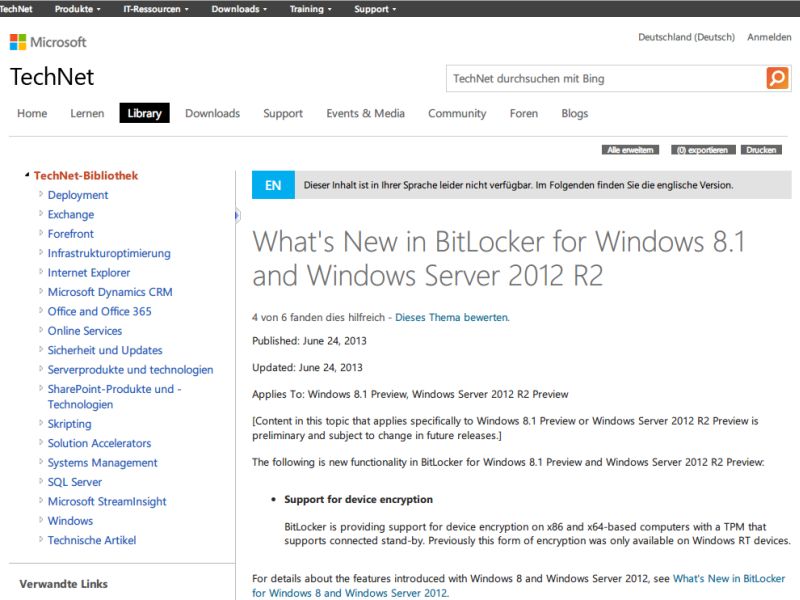 Festplatten-Verschlüsselung in Windows 8.1: Wann ist sie aktiv?