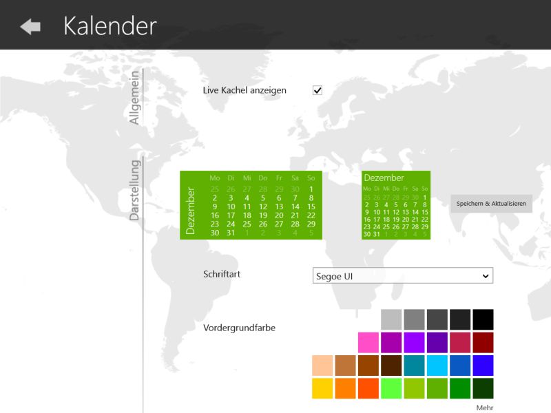 Monats-Kalender auf Windows-Startseite anzeigen