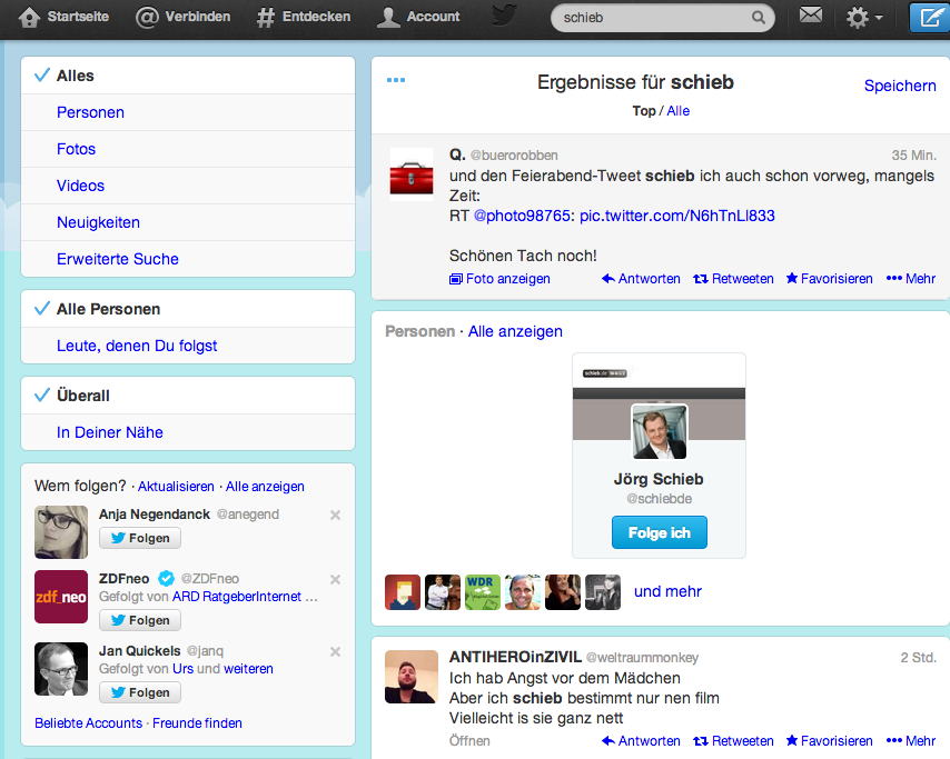 Twitter-Suche verbessert