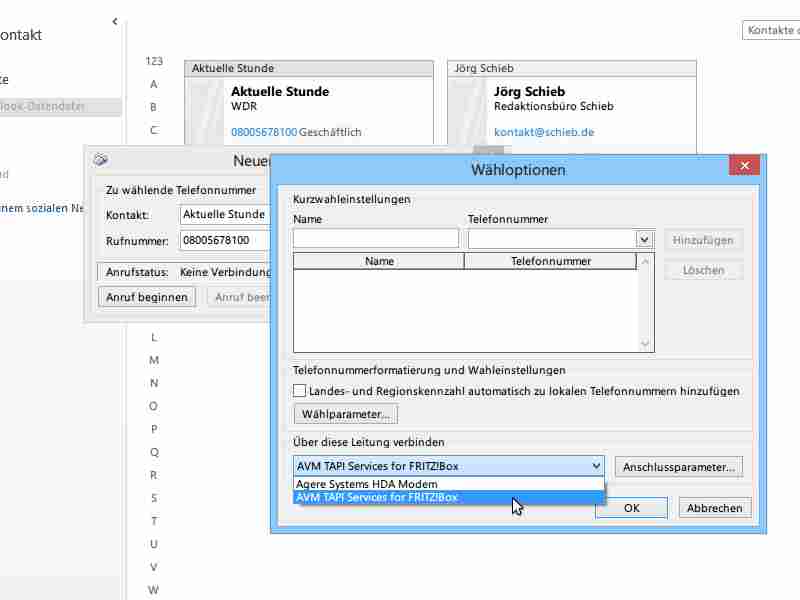 So verbinden Sie Ihre Fritz!Box mit Outlook 2013