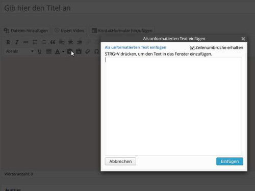 wordpress-nur-text-einfuegen-ohne-formatierung