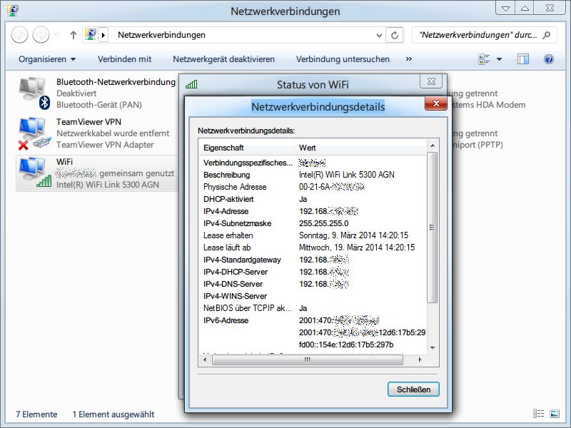 Windows 8.1: Momentane IP-Adresse im Netzwerk herausfinden