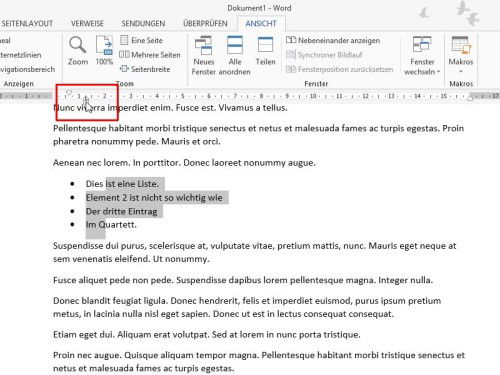 word-liste-einzug-nach-links-verschieben