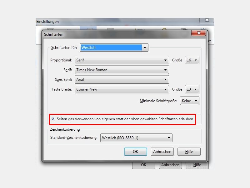 Webseiten in Firefox mit eigener Schriftart anzeigen