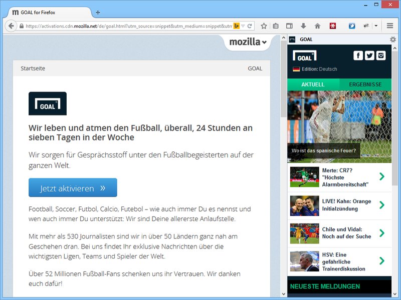 WM-Tore direkt live im Firefox-Browser sehen