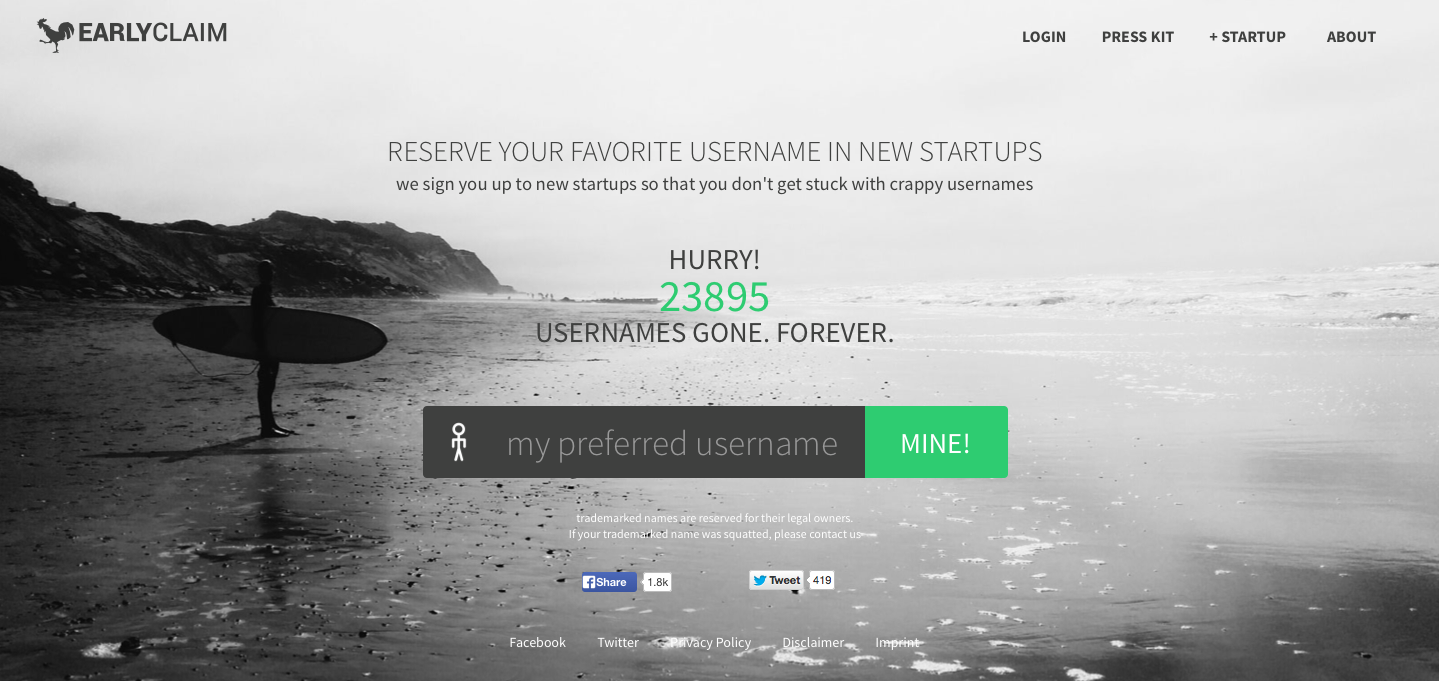 Überall den eigenen Usernamen sichern
