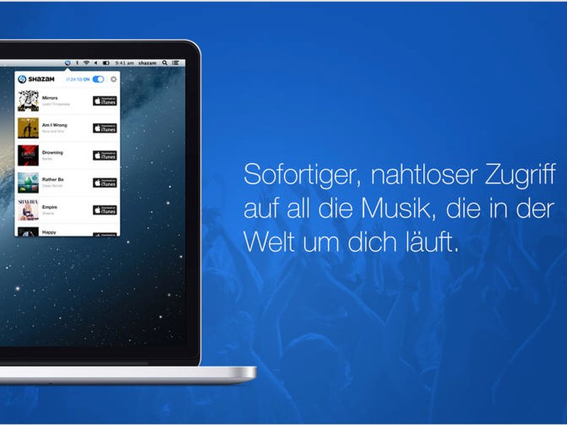 Shazam für Mac erkennt Musik an Ihrem Schreib-Tisch