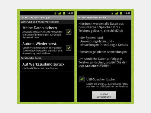 android-werkseinstellungen