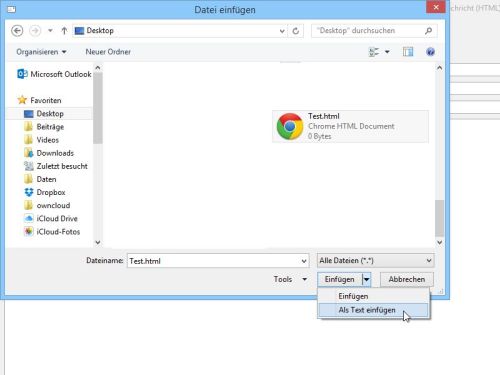 outlook-html-als-text-einfuegen