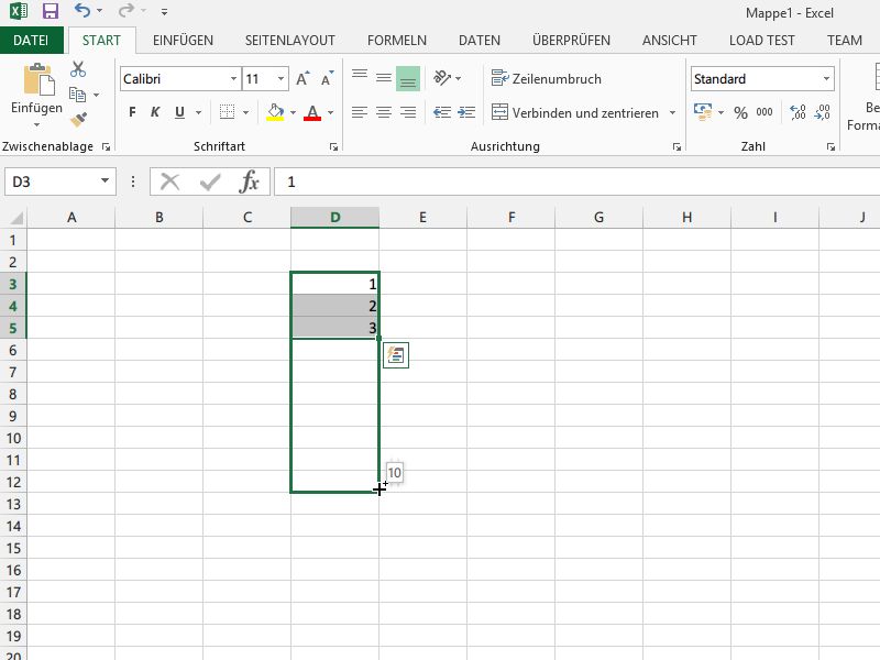 Excel: Datenreihen automatisch ausfüllen lassen