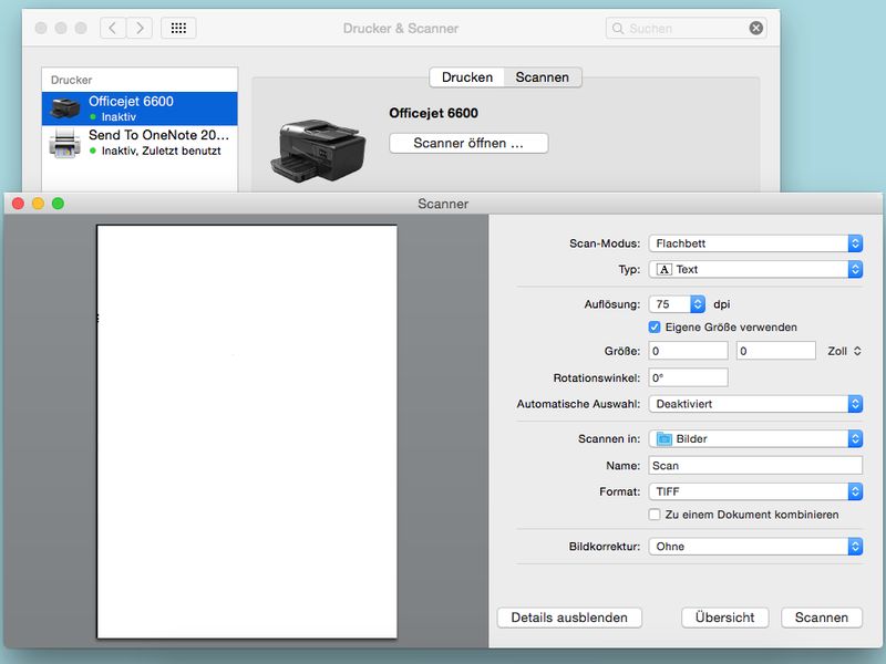Scannen am Mac