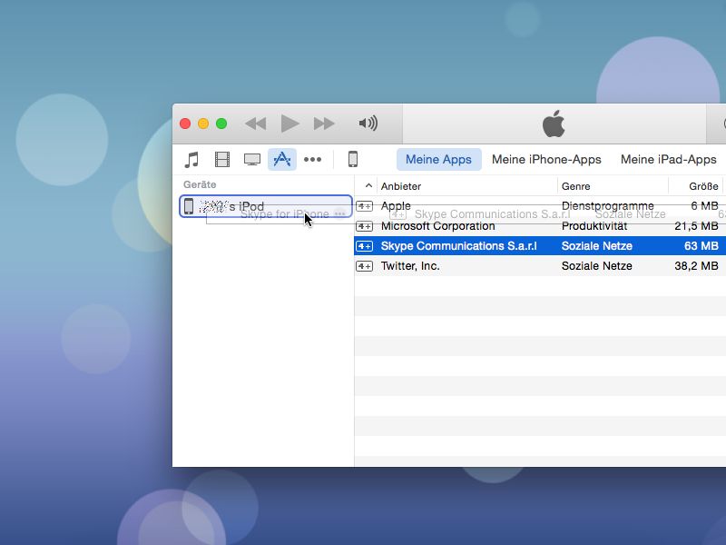 iOS-Apps via iTunes installieren