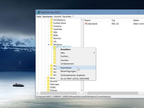 win-regedit-exportieren