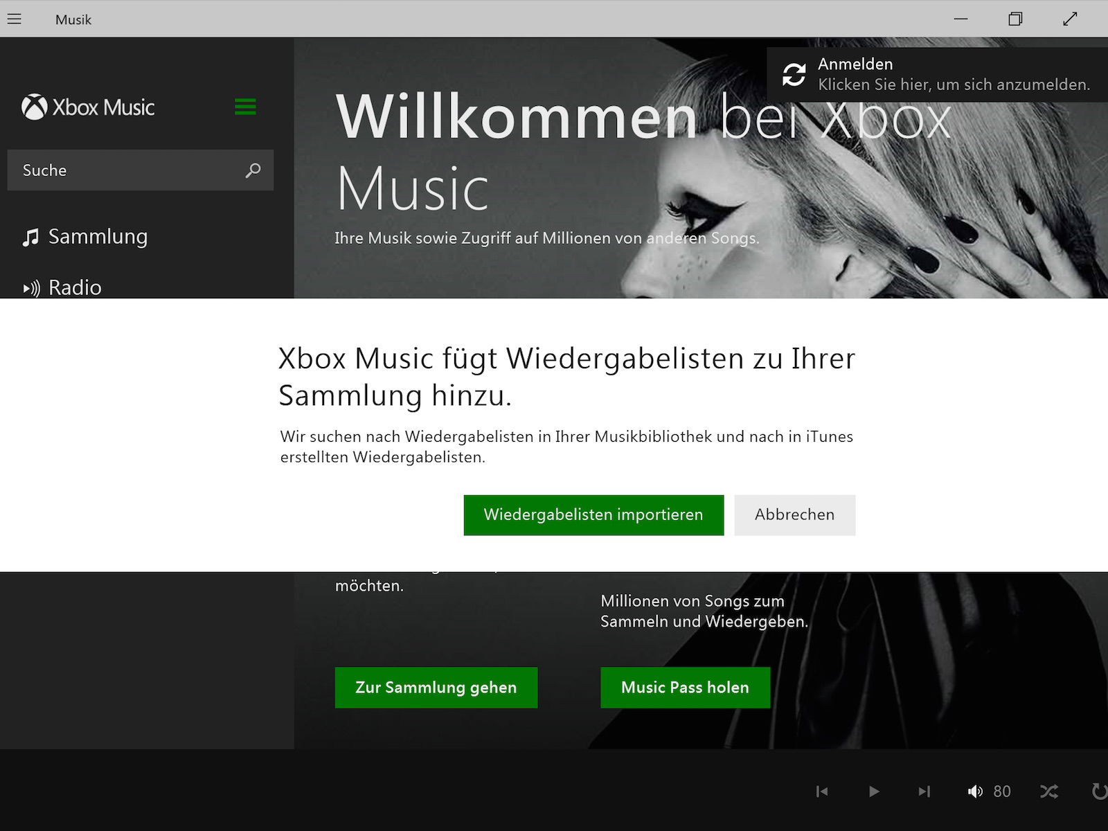 Per Xbox-Music-App auf iTunes-Wiedergabe-Liste zugreifen