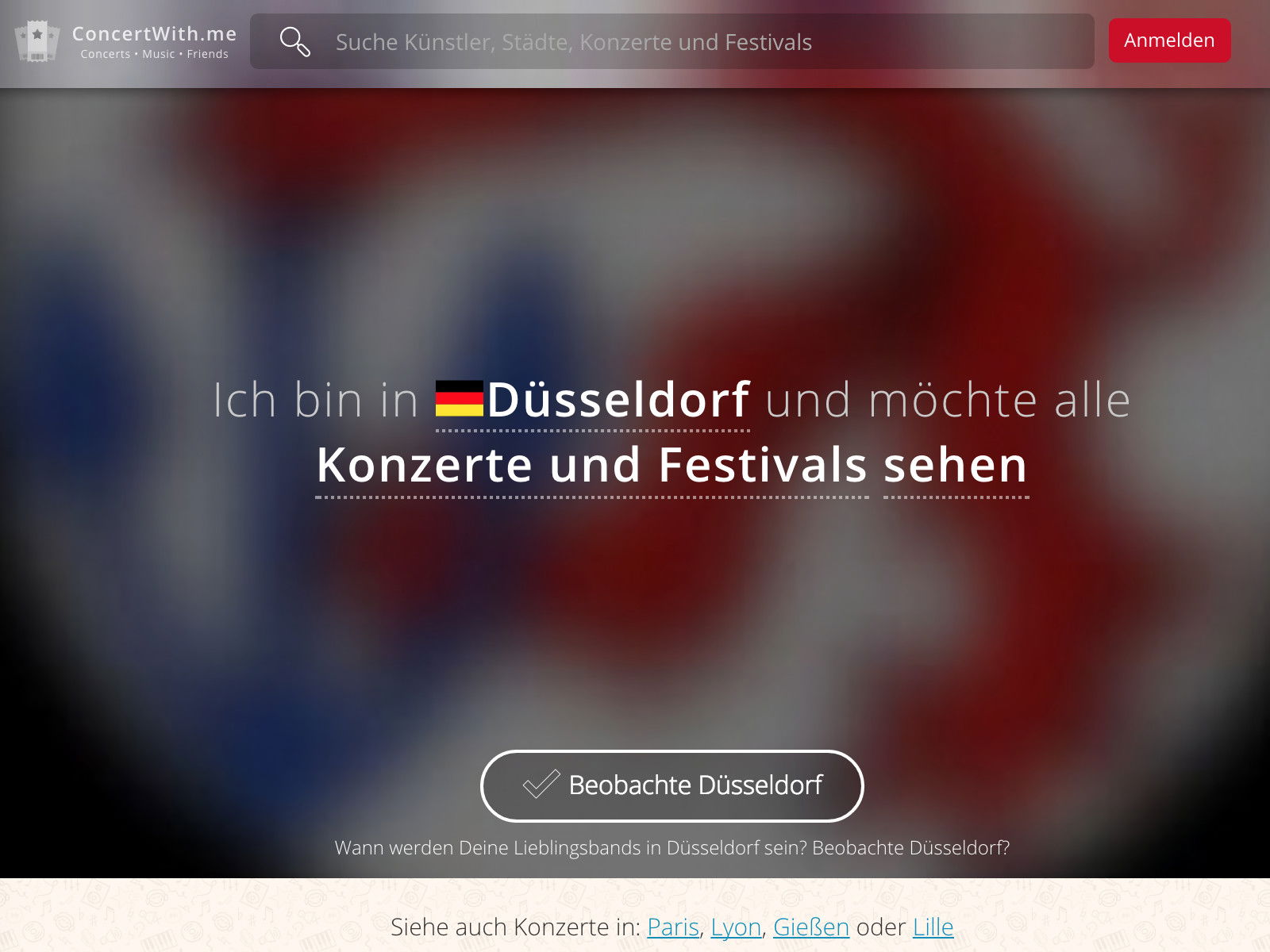 Über Konzerte in der Nähe auf dem Laufenden bleiben