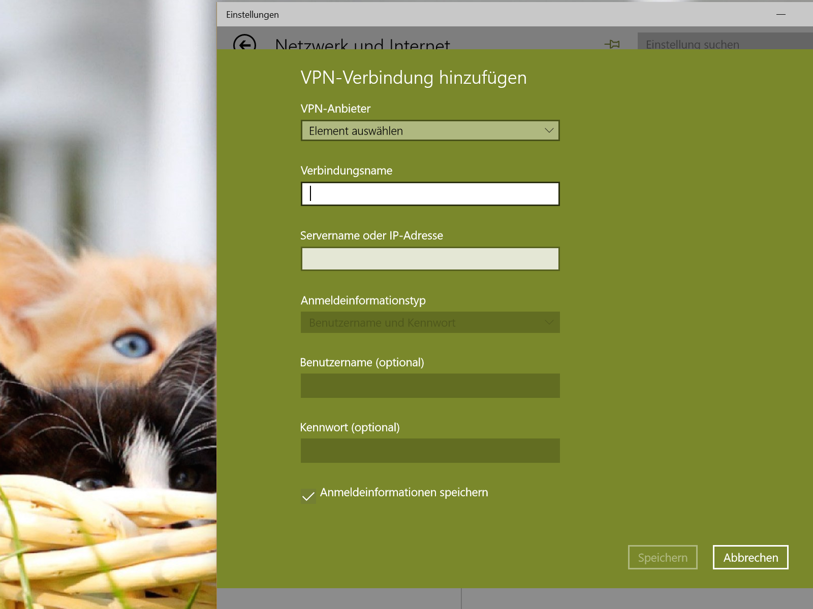 Windows 10: Neue VPN-Verbindung anlegen